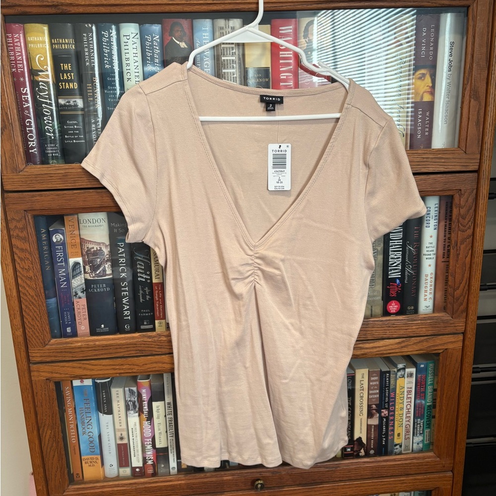 Torrid Rib Cinched V-Neck Tee NWT - Picture 4 of 7